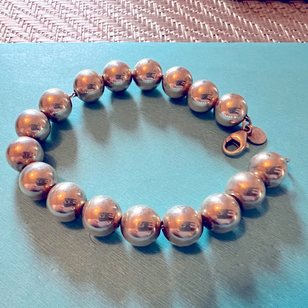 8.25” Tiffany & Co. Hardware Bead Bracelet- 10mm